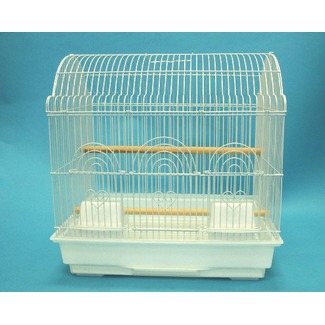 Picture of YML 1784WHT Barn Top Bird Cage in White