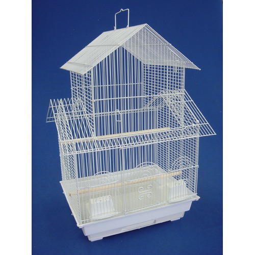 Picture of YML 5844WHT Pagoda Small Bird Cage in White