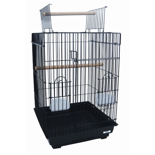 Picture of YML 5984-4814BLK Open Top Small Parrot Cage with Stand in Black