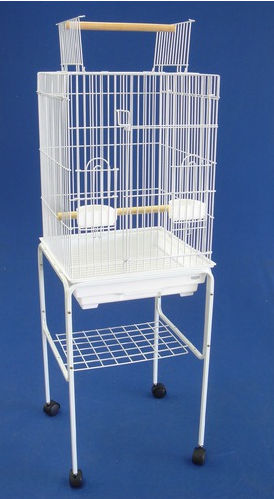 Picture of YML 5984-4814WHT Open Top Small Parrot Cage with Stand in White