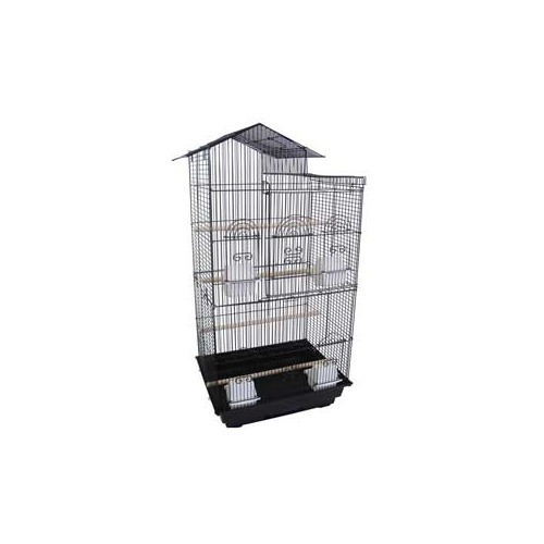 Picture of YML 6894BLK Villa Top Small Bird Cage in Black