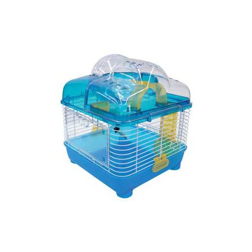 Picture of YML H1010BL 10 in. Clear Plastic Hamster-Mice Cage in Blue