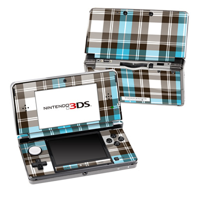 N3DS-PLAID-TUR Nintendo 3DS Skin - Turquoise Plaid -  DecalGirl