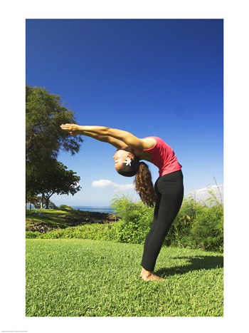 SAL1176574 Side profile of a young woman exercising Maui Hawaii USA -18 x 24- Poster Print