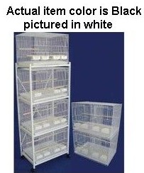 Picture of YML 6x2434BLK and 1x 4134BLK Six Small Bird Breeding Cages with Divider and One 4 Tier Stand in Black