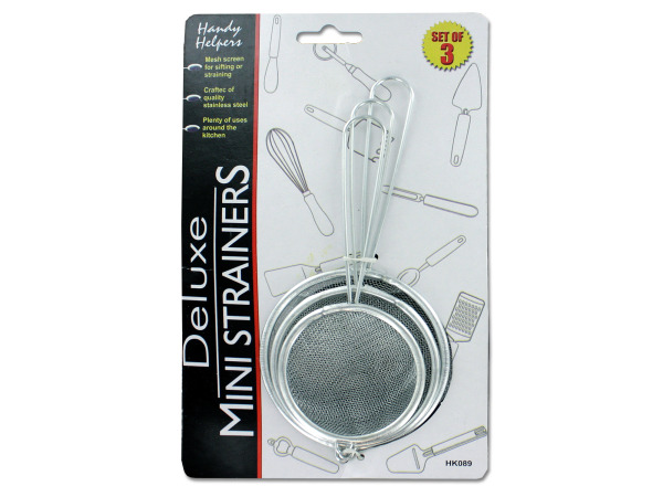 Picture of Bulk Buys HK089-24 Silver Steel Small Strainer Set - Pack of 24