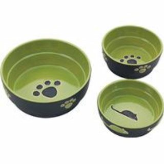 Picture of Ethical Stoneware Dish 688840 5 in. Fresco Dog Dish - Green
