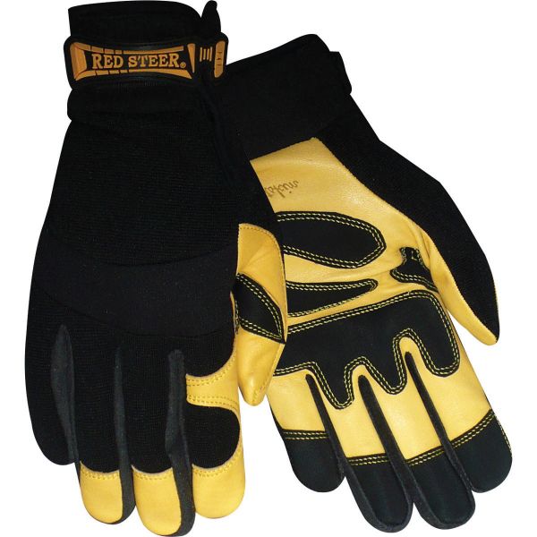 Picture of Red Steer Glove Co. RSG174XL Hybrid Driver Goatskin PVC Palm Glove Xlge