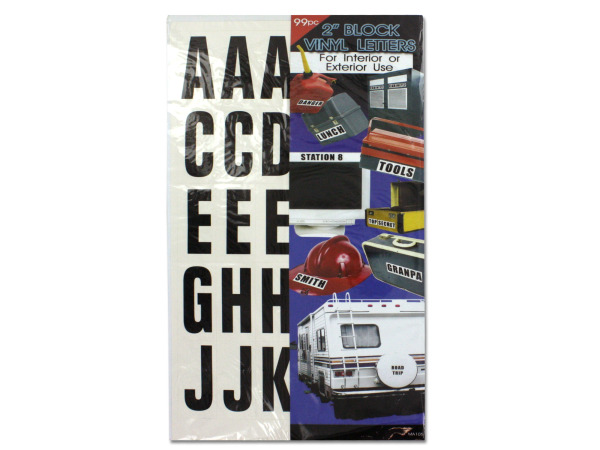 Picture of Bulk Buys MA105-48 Block Vinyl Letters in a Hanging Poly Bag - Pack of 48