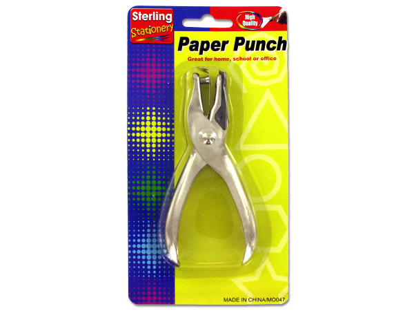 Picture of Bulk Buys MO047-48 5&quot; Black Silver Single Hole Paper Punch - Pack of 48