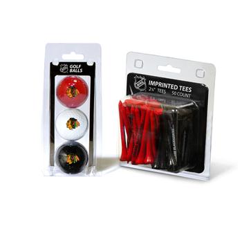 Picture of Team Golf 13599 Chicago Blackhawks 3 Ball Golf and 50 Golf Tee
