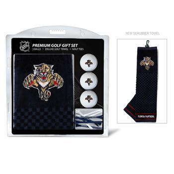 Picture of Team Golf 14120 Florida Panthers Embroidered Towel Golf Ball 12 Golf Tee Gift Set