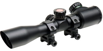 TRUGLO Tru-Brite Xtreme Compact Tactical Rifle Scope - 4X-32mm - Illuminated Mil-Dot, 3 Color