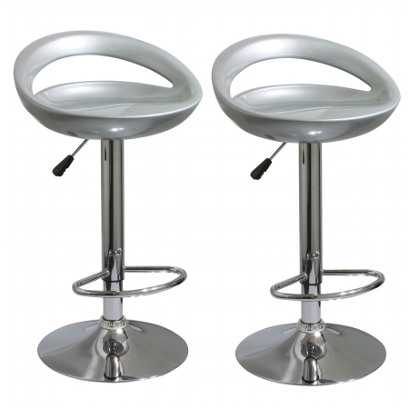 Picture of AmeriHome BS2001SET 2 Piece Bar Stool Set - Silver
