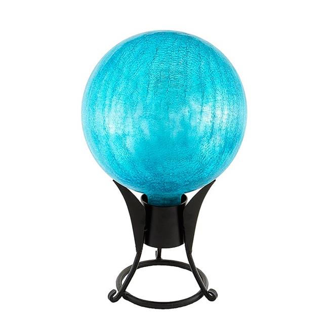 6 in. Gazing Globe Teal Crackle