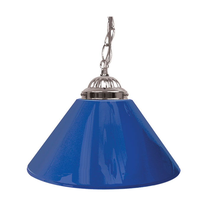 Picture of  Plain Blue 14 Inch Single Shade Bar Lamp - Silver hardware