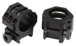 48350 6 Hole Tactical Rings - 1 in. Dia  High  Matte Black