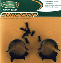 49163 Rings Sure-Grip 1 in.- Detachable Medium Black Matte