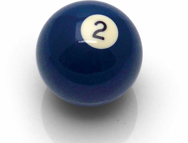Ball 2 Billiard Pool Shift Knob - Solid Blue