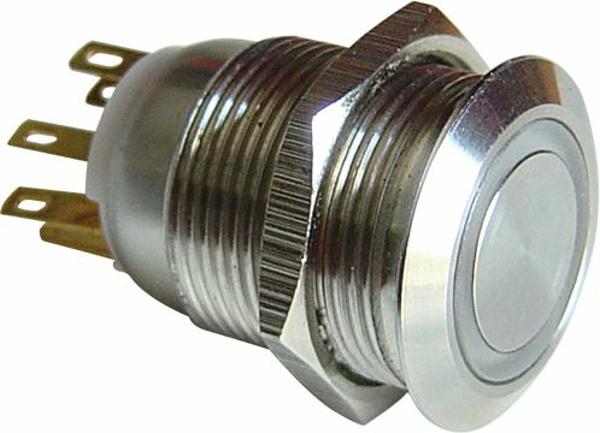 19mm Latching Billet Button with LED Blue Ring