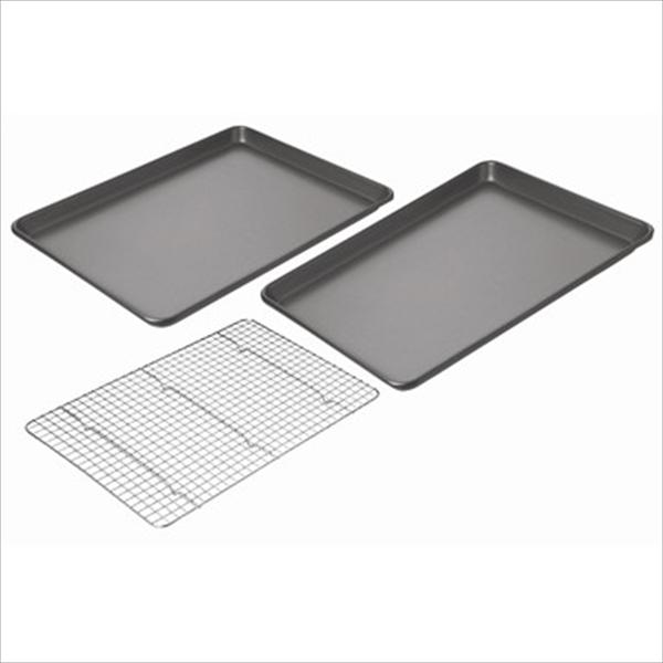 Set of 2 Jelly Roll Pans with Cooling Rack