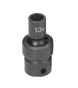 3/8" Drive, 10mm Size, Metric Socket, 12 Points, 10mm,3/8"D,Impact,Univ 12pt.,Blk