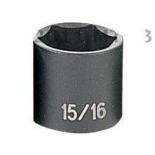 3/8" Drive, 15/16" Size, SAE Socket, 6 Points, 15/16",3/8"D,6pt.