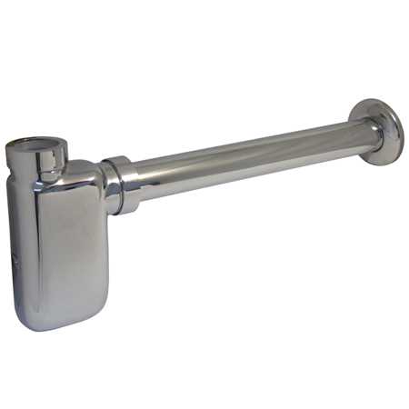 Fauceture Euro Bottle-Trap Brass Oval Siphon - Chrome