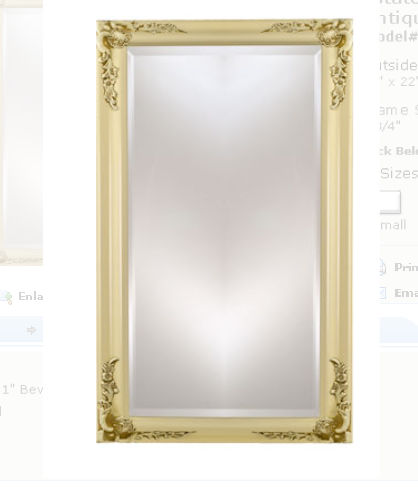 Picture of Afina Corporation EC13-2430-BI 24 in.x 30 in.Estate Distinctive Framed Wall Mirror - Antique Biscuit