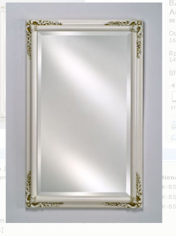 Afina Corporation SD1622RBSXPWT 16 in.x 22 in.Single Door Basix Plus Medicine Cabinet - Antique White