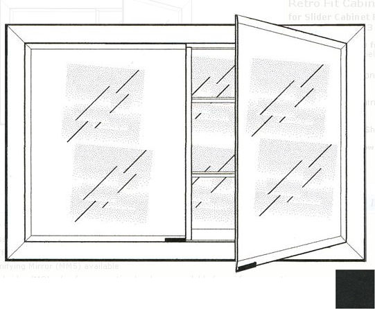 Picture of Afina Corporation DD2721RCOLBK 27 in.x 21 in.Recessed Double Door Cabinet - Colorgrain Black