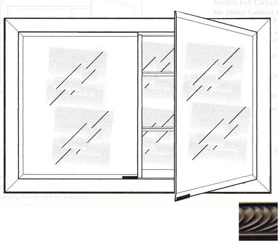 Picture of Afina Corporation DD2721RVERPW 27 in.x 21 in.Recessed Double Door Cabinet - Versailles Pewter