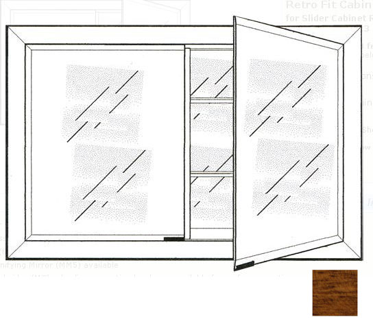 Picture of Afina Corporation DD3323RARLHO 33 in.x 23 in.Recessed Double Door Cabinet - Arlington Honey