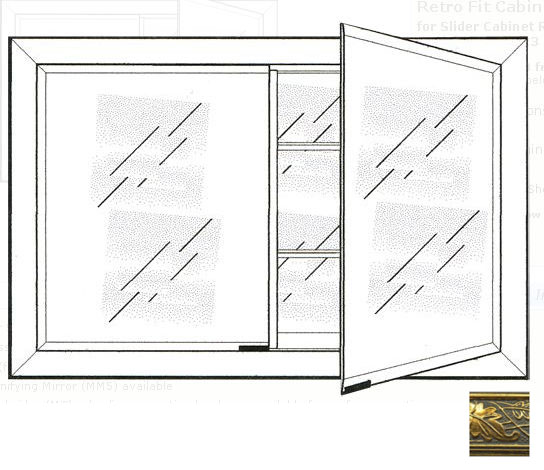Picture of Afina Corporation DD3323RARSGD 33 in.x 23 in.Recessed Double Door Cabinet - Aristocrat Gold