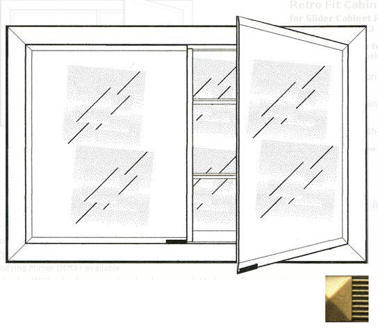 Picture of Afina Corporation DD3323RMERGD 33 in.x 23 in.Recessed Double Door Cabinet - Meridian Gold