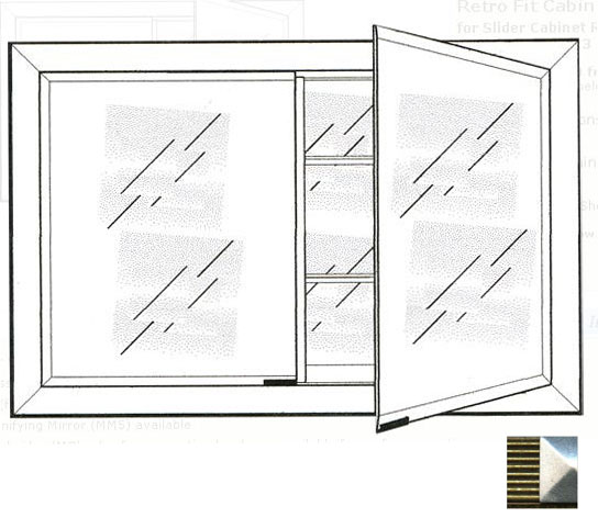 Picture of Afina Corporation DD3323RMERGS 33 in.x 23 in.Recessed Double Door Cabinet - Meridian Gold-Silver