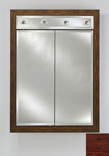 Afina Corporation DD-LC2434RARLCE 24 in.x 34 in.Recessed Double Door Cabinet with Contemporary Lights - Arlington Cherry
