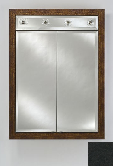 Afina Corporation DD-LC2434RCOLBK 24 in.x 34 in.Recessed Double Door Cabinet with Contemporary Lights - Colorgrain Black