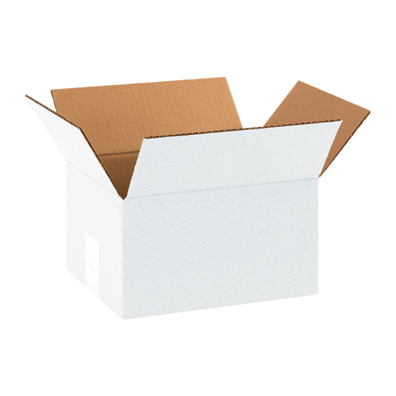 10 in. x 8 in. x 6 in. White Corrugated Boxes