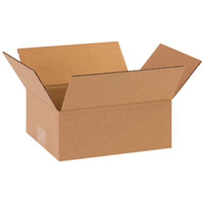 Flat Corrugated Boxes, 10" x 9" x 4", Kraft, 25/Bundle