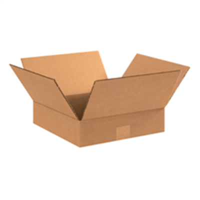 Flat Corrugated Boxes, 11" x 11" x 3", Kraft, 25/Bundle