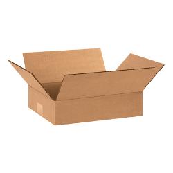 Flat Corrugated Boxes - Kraft - 12 in. x 8 in. x 3 in. - Pack of 25 - Durable Design