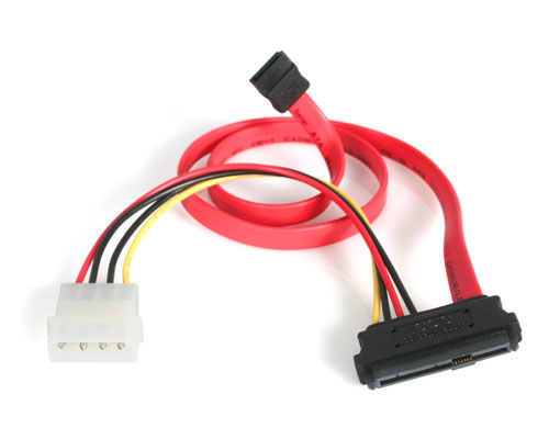 Picture of StarTech SAS729PW18 18in SAS 29 Pin to SATA Cable with LP4 Power Retail