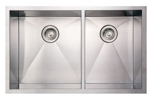 Picture of Whitehaus Collection  WHNCMD3320 33 in. Noahs Collection commercial double bowl undermount sink- Brushed Stainless Steel