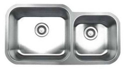 Picture of Whitehaus Collection  WHNDBU3318 33.50 in. Noahs Collection double bowl undermount sink- Brushed Stainless Steel