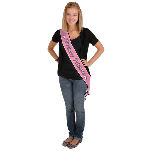 Picture of Beistle 60548 Birthday Princess Satin Sash - Pack of 6