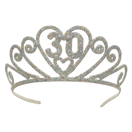 Picture of Beistle 60633-30 Glittered 30 Tiara - Pack of 6
