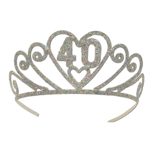 Picture of Beistle 60633-40 Glittered 40 Tiara - Pack of 6