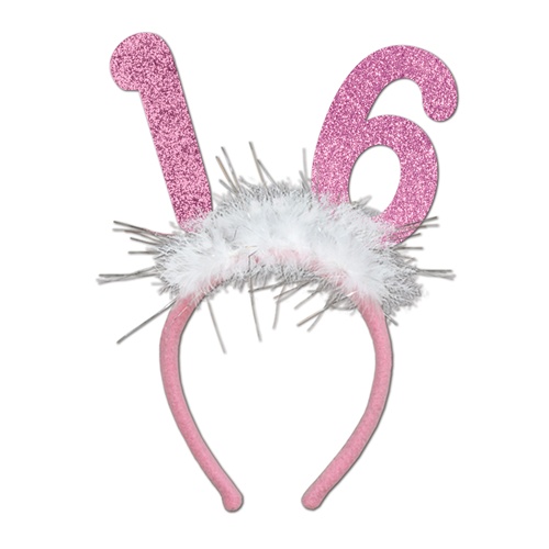 Picture of DDI 1908011 16 Glittered Headband Boppers with Marabou Case of 12