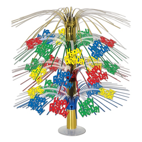 Picture of Beistle 57332-MC Multi-Color Happy Birthday Cascade Centerpiece - Pack of 6
